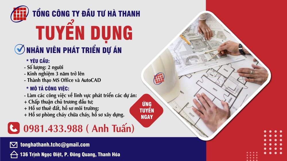 TUYỂN DỤNG NHÂN VIÊN PHÁT TRIỂN DỰ ÁN