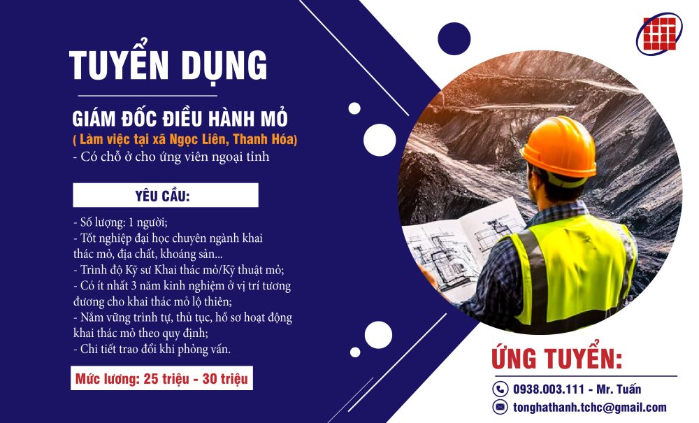 TUYỂN DỤNG GIÁM ĐỐC ĐIỀU HÀNH MỎ